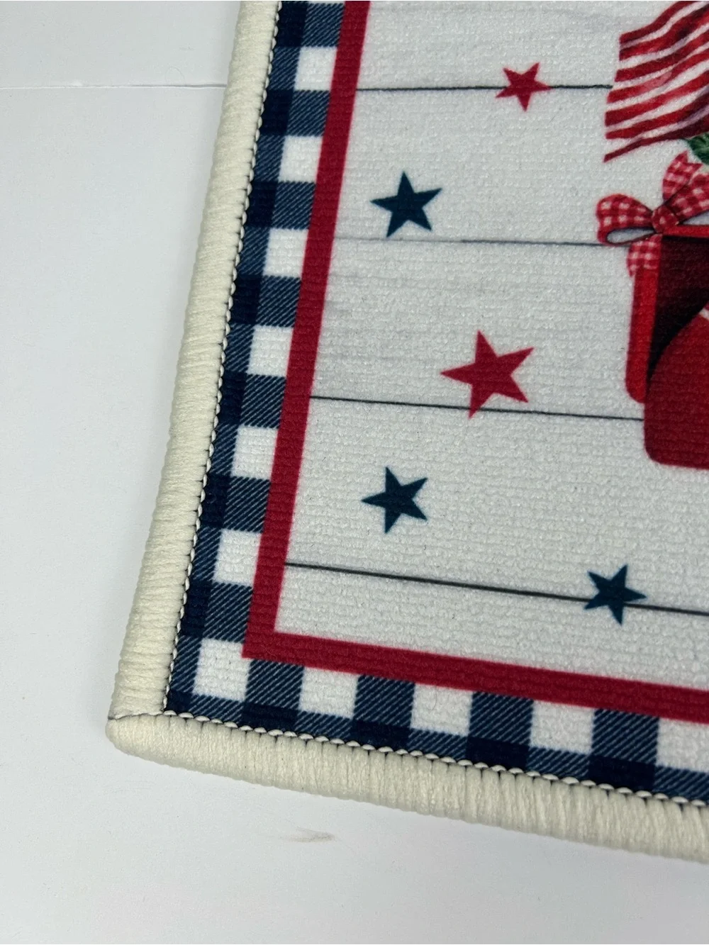 Patriotic Welcome Door Mat 24x16 Red Truck Flags Balloons 4th of July New